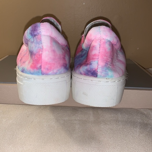☂️ NEW Qupid Pink Blue Tie Dye Slip On Sneakers Y2K Pastel Festival Shoes 9 - Picture 6 of 10